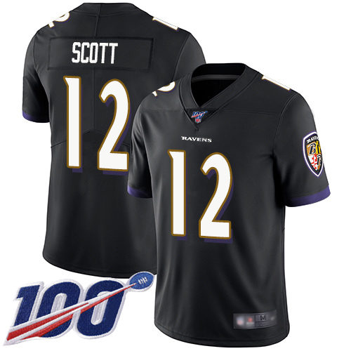 Baltimore Ravens Limited Black Men Jaleel Scott Alternate Jersey NFL Football #12 100th Season Vapor Untouchable